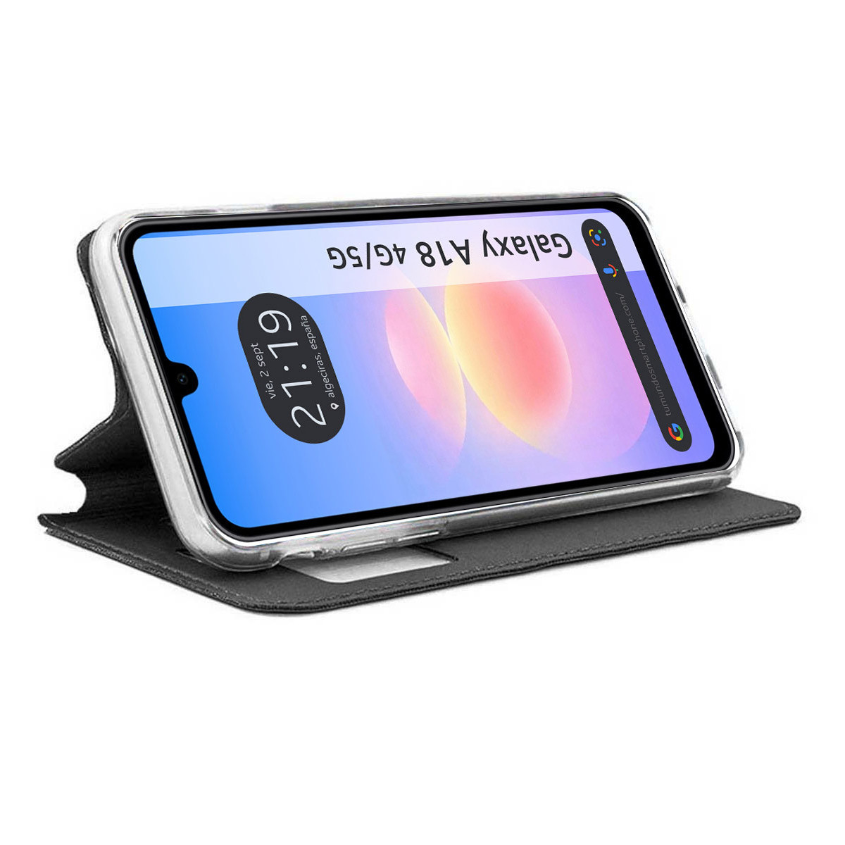 Funda Libro Soporte con Ventana para Samsung Galaxy A18 4G / 5G color Negra