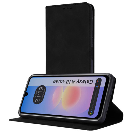 Funda Libro de Polipiel con tarjetero para Samsung Galaxy A18 4G / 5G color Negra