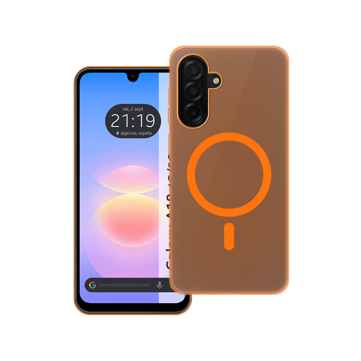 Carcasa dura mate para Samsung Galaxy A18 4G / 5G compatible con MagSafe color Naranja