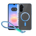 Funda para Samsung Galaxy A18 4G / 5G con Bordes Azul y Correa de Seguridad