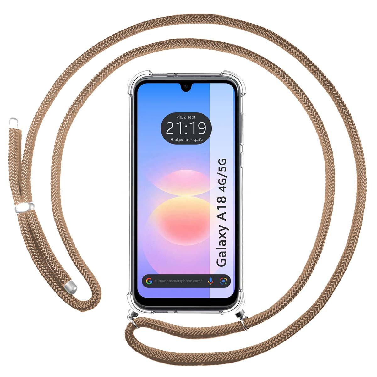 Funda Colgante Transparente para Samsung Galaxy A18 4G / 5G con Cordon Camel