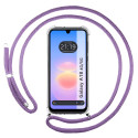 Funda Colgante Transparente para Samsung Galaxy A18 4G / 5G con Cordon Morado