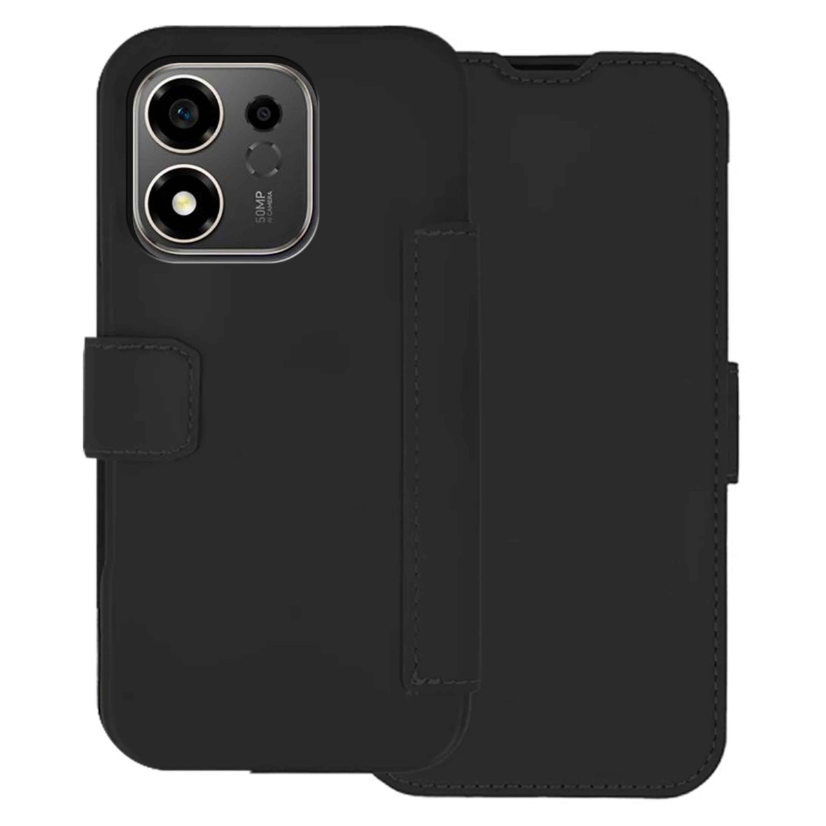 Funda Silicona Suave con Tapa para Huawei Honor 600 Smart 5G color Negra