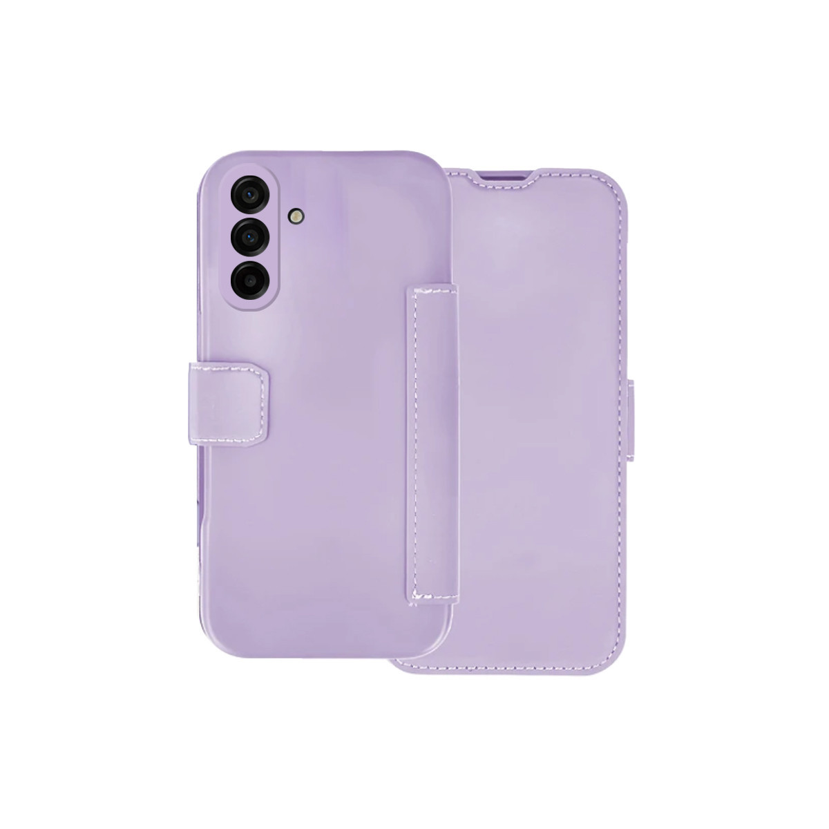Funda Silicona Suave con Tapa para Samsung Galaxy A18 4G / 5G color Morada