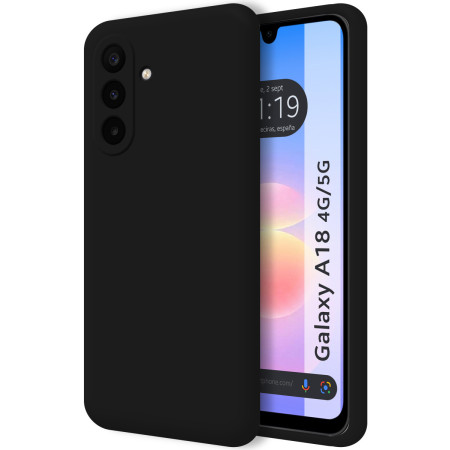 Funda Silicona Líquida Ultra Suave para Samsung Galaxy A18 4G / 5G color Negra