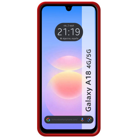 Funda Silicona Líquida Ultra Suave para Samsung Galaxy A18 4G / 5G color Roja