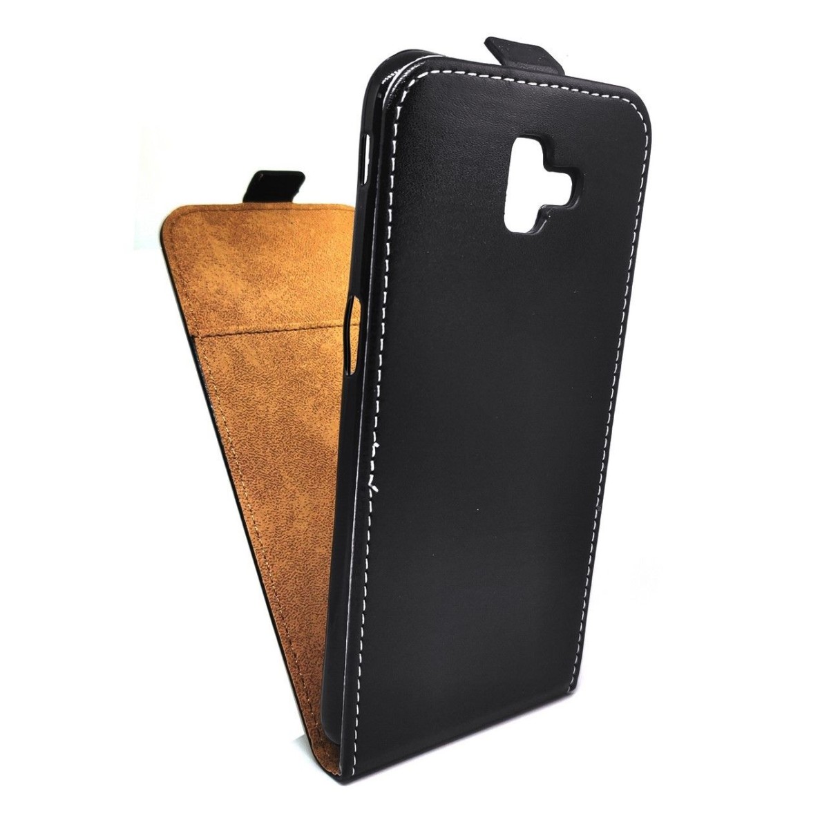 Funda Piel Premium Negra Ultra-Slim para Samsung Galaxy J6+ Plus