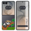 Funda Silicona Transparente para Samsung Galaxy Z Flip 8 5G diseño Panda Dibujos
