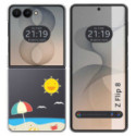 Funda Silicona Transparente para Samsung Galaxy Z Flip 8 5G diseño Playa Dibujos