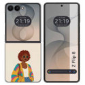 Funda Silicona para Samsung Galaxy Z Flip 8 5G diseño Mujer 05 Dibujos