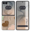 Funda Silicona para Samsung Galaxy Z Flip 8 5G diseño Corazones Madera Dibujos