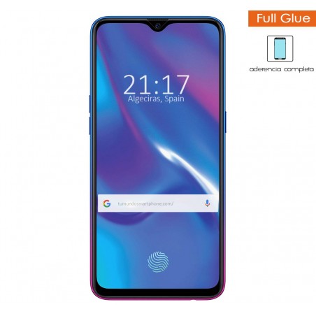 Protector Cristal Templado Completo Full Glue Negro para Oppo RX17 Neo Vidrio