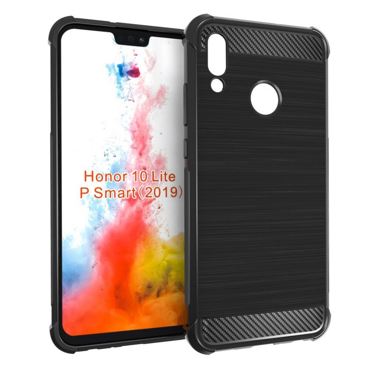 Funda Gel Tpu Anti-Shock Carbon Negra para Huawei P Smart 2019 / Honor 10 Lite