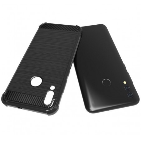 Funda Gel Tpu Anti-Shock Carbon Negra para Huawei P Smart 2019 / Honor 10 Lite