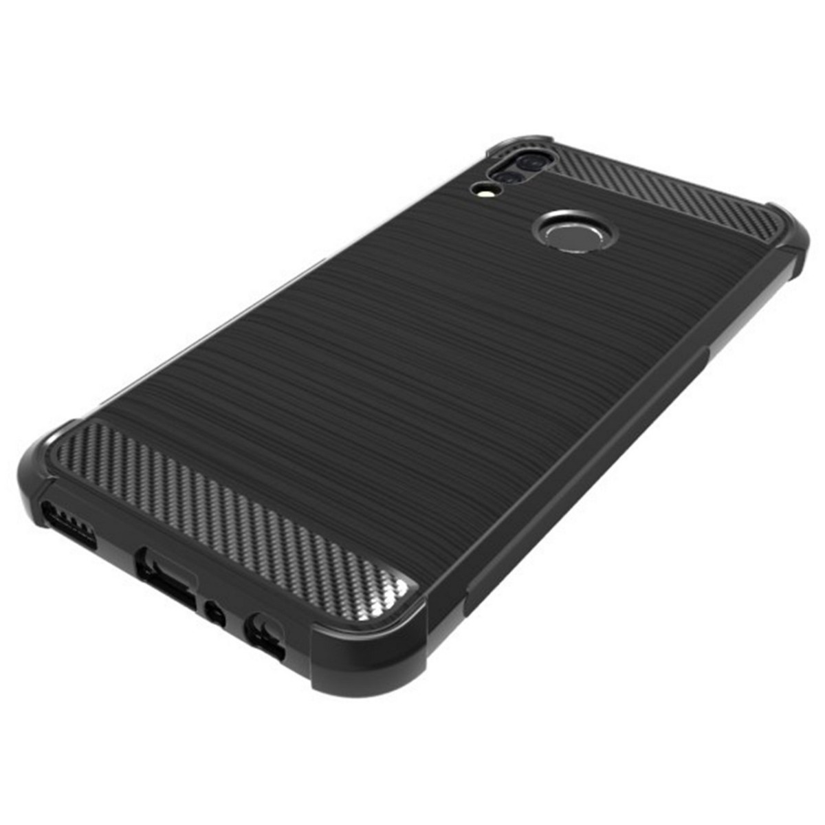 Funda Gel Tpu Anti-Shock Carbon Negra para Huawei P Smart 2019 / Honor 10 Lite