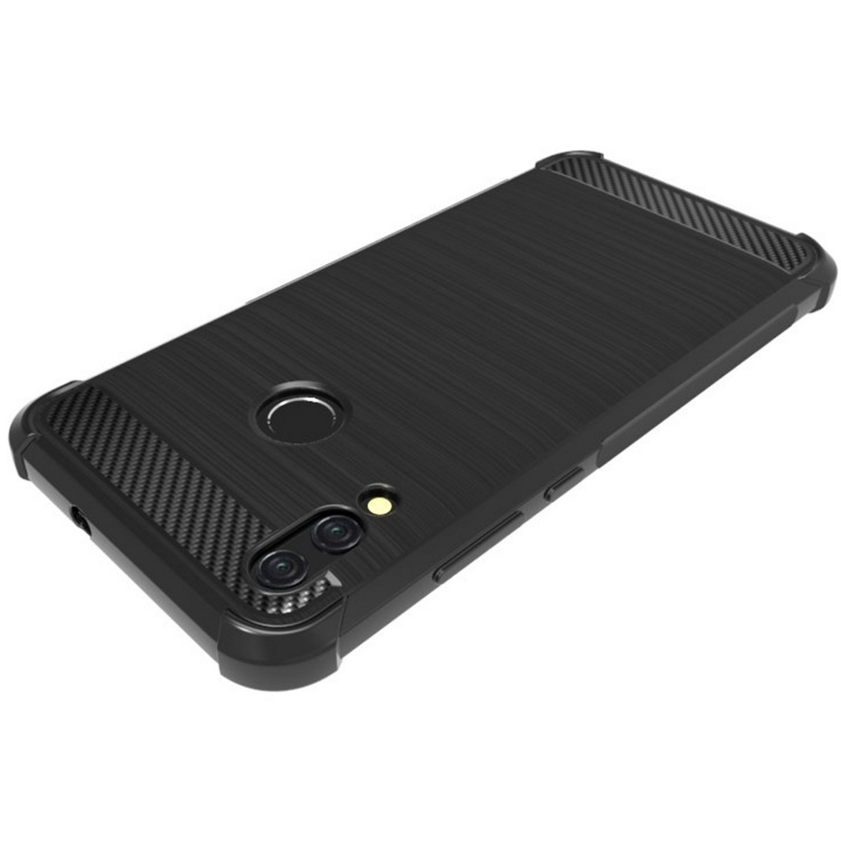 Funda Gel Tpu Anti-Shock Carbon Negra para Huawei P Smart 2019 / Honor 10 Lite