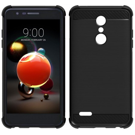 Funda Gel Tpu Anti-Shock Carbon Negra para LG K11