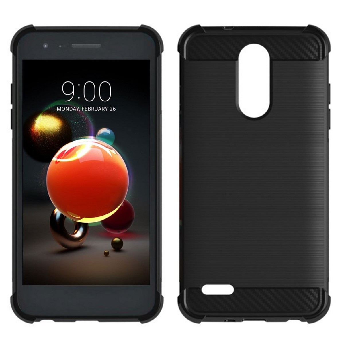 Funda Gel Tpu Anti-Shock Carbon Negra para Lg K9