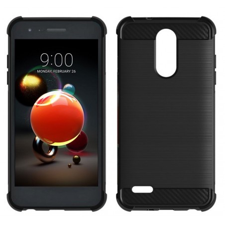 Funda Gel Tpu Anti-Shock Carbon Negra para Lg K9