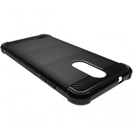 Funda Gel Tpu Anti-Shock Carbon Negra para Lg K9