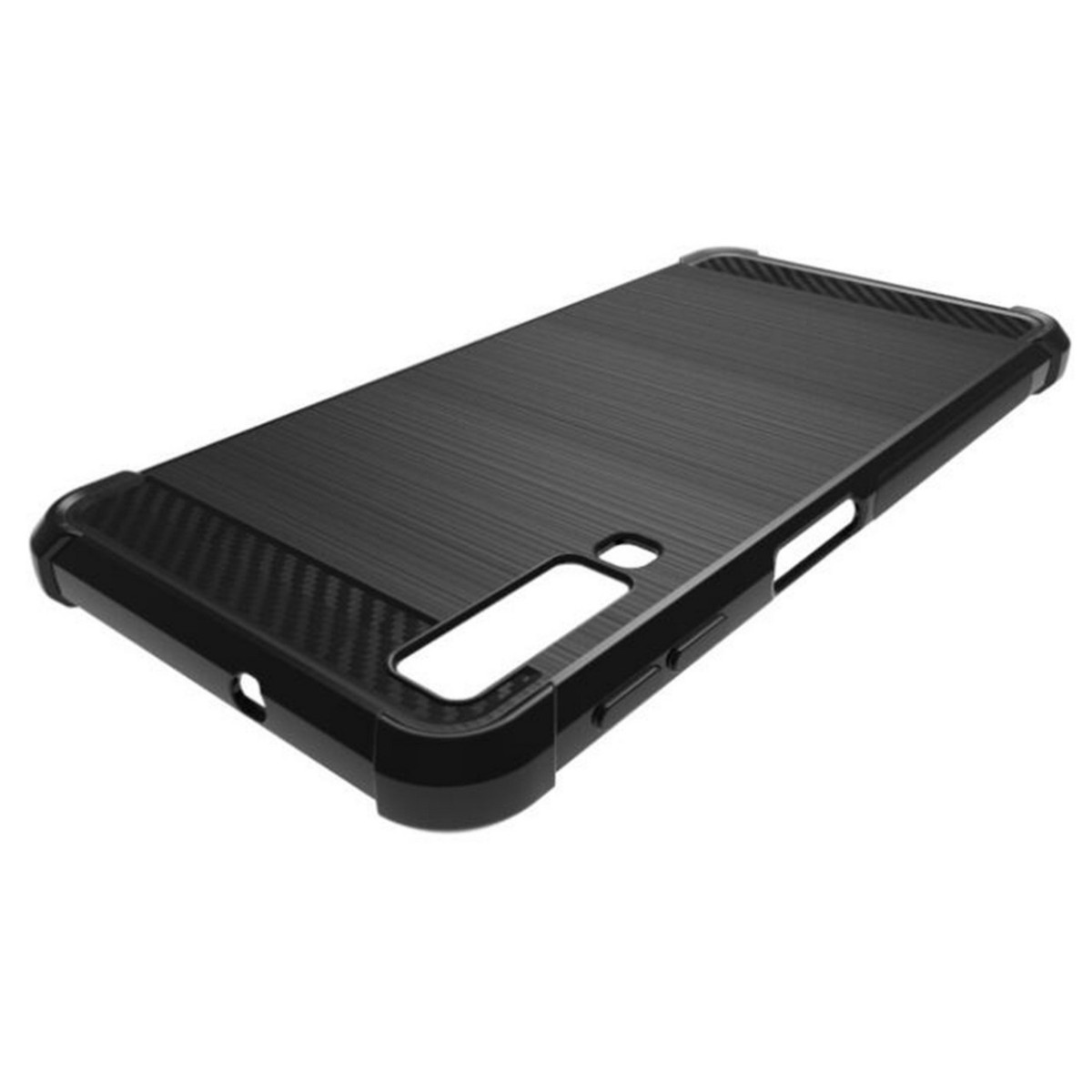 Funda Gel Tpu Anti-Shock Carbon Negra para Samsung Galaxy A7 (2018)