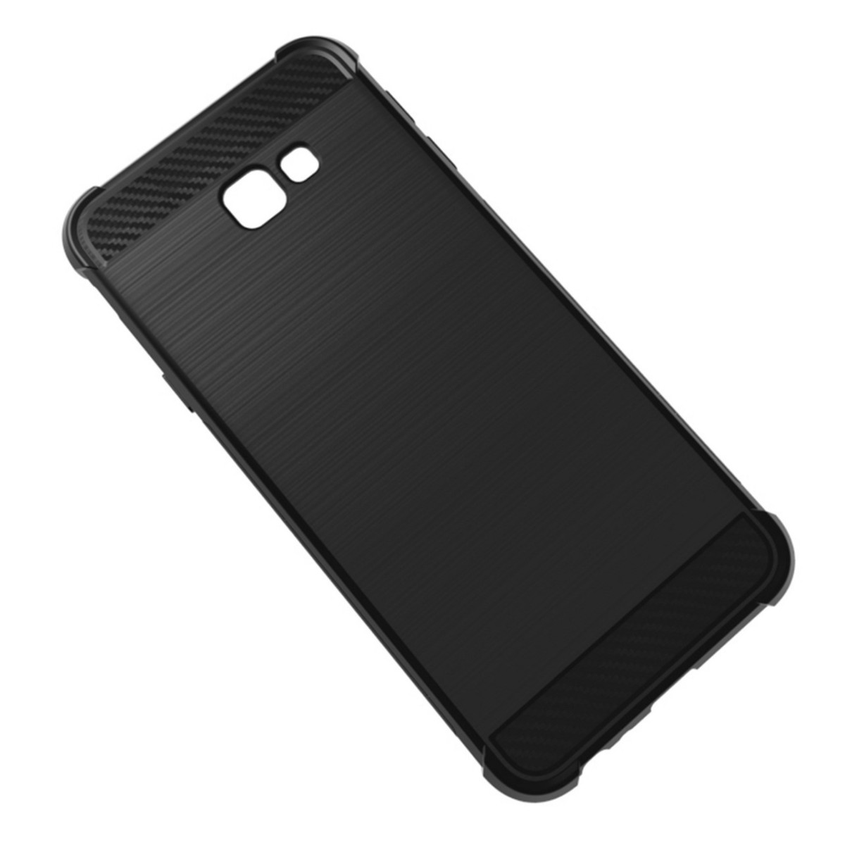 Funda Gel Tpu Anti-Shock Carbon Negra para Samsung Galaxy J4+ Plus