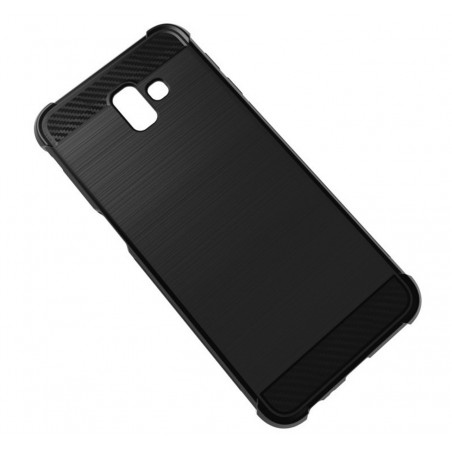 Funda Gel Tpu Anti-Shock Carbon Negra para Samsung Galaxy J6+ Plus