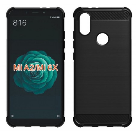 Funda Gel Tpu Anti-Shock Carbon Negra para Xiaomi Mi 6X / Mi A2