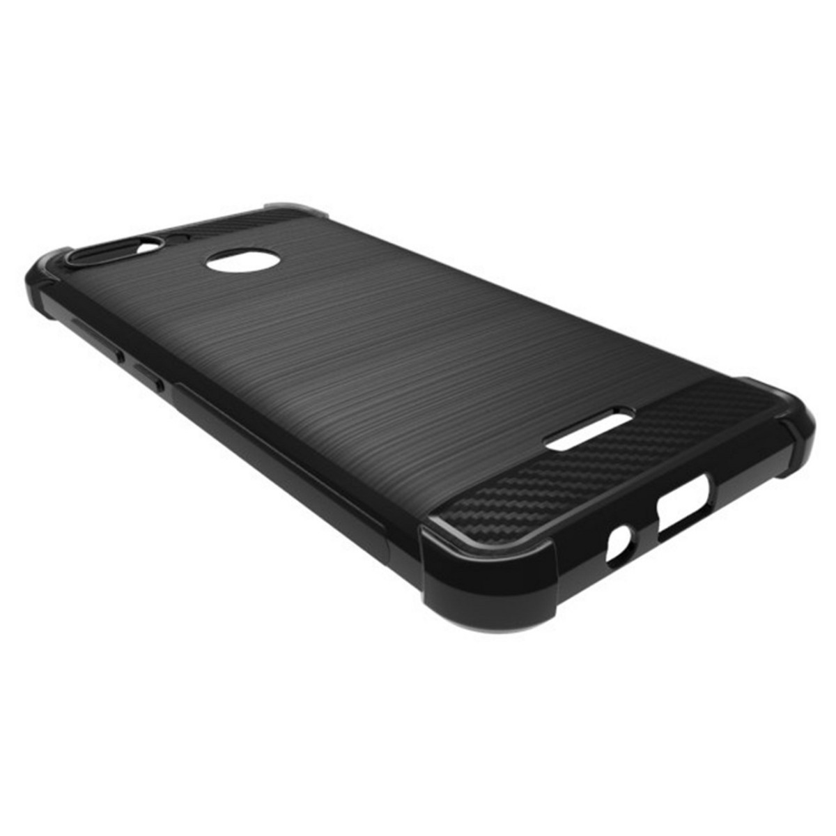 Funda Gel Tpu Anti-Shock Carbon Negra para Xiaomi Redmi 6