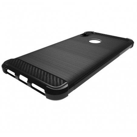 Funda Gel Tpu Anti-Shock Carbon Negra para Xiaomi Redmi Note 6 Pro