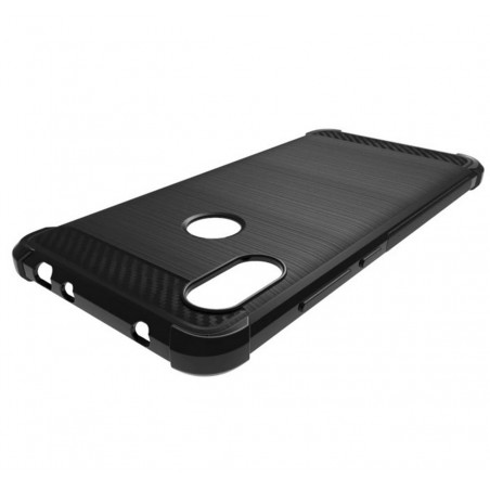 Funda Gel Tpu Anti-Shock Carbon Negra para Xiaomi Redmi Note 6 Pro