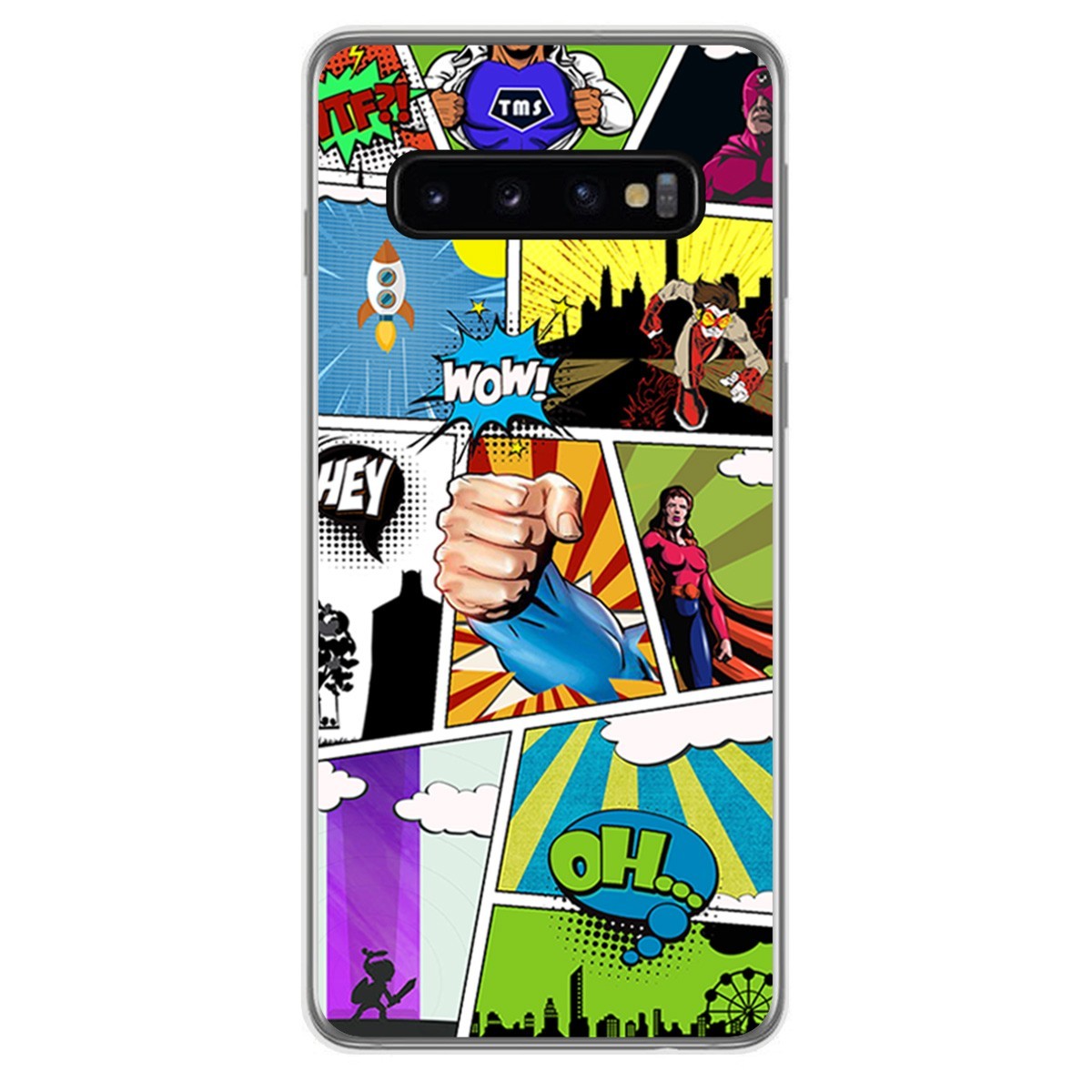FUNDA de GEL TPU para Samsung Galaxy S10 diseño Comic Dibujos