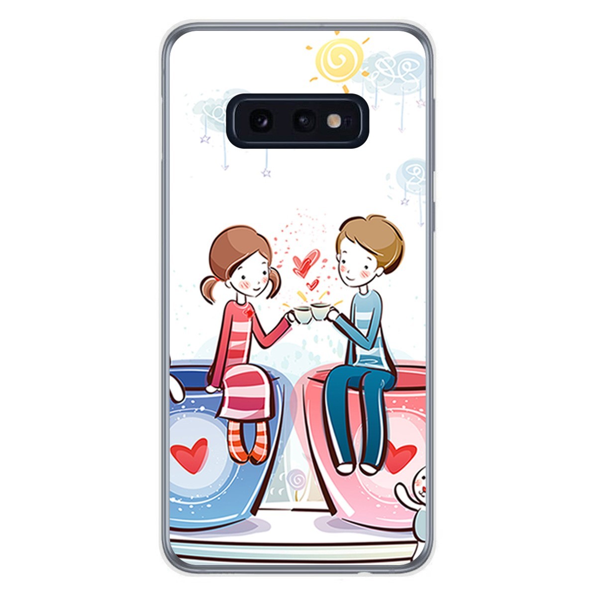 FUNDA de GEL TPU para Samsung Galaxy S10e diseño Café Dibujos