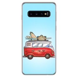 FUNDA de GEL TPU para Samsung Galaxy S10 Plus diseño Furgoneta Dibujos