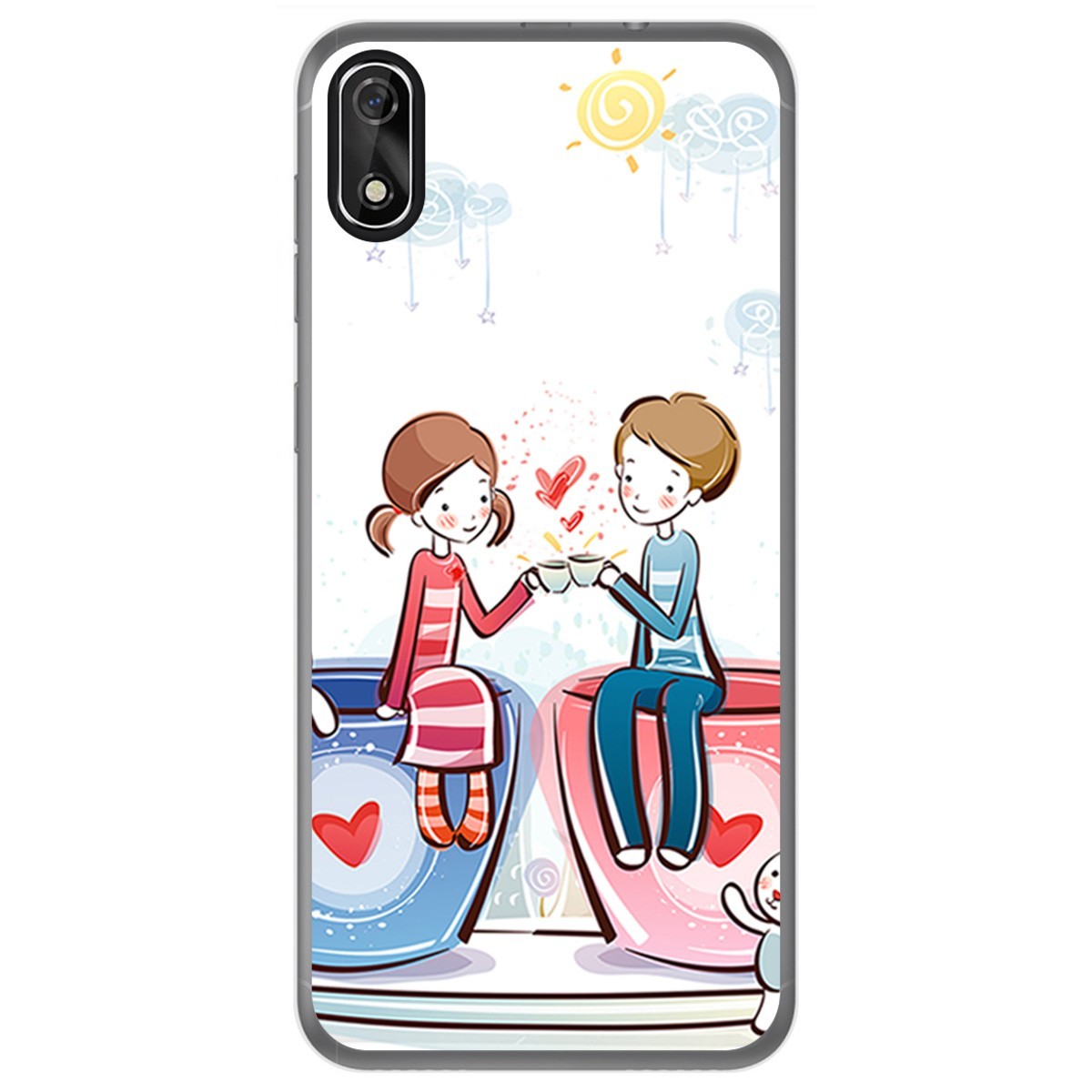FUNDA de GEL TPU para Cubot J3 diseño Café Dibujos