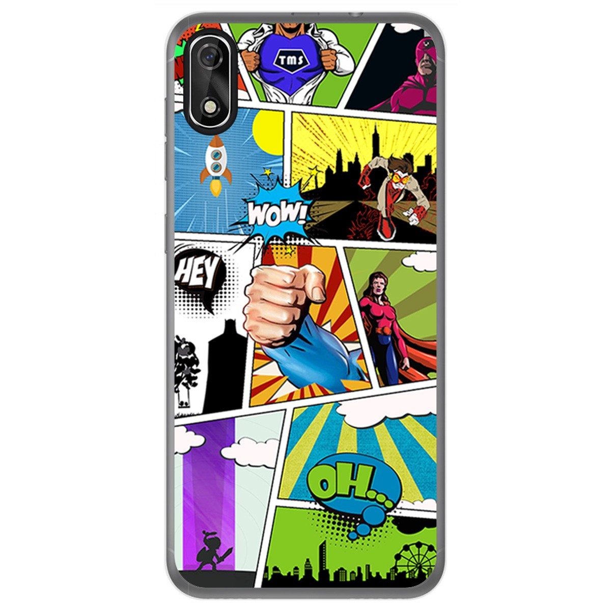 FUNDA de GEL TPU para Cubot J3 diseño Comic Dibujos