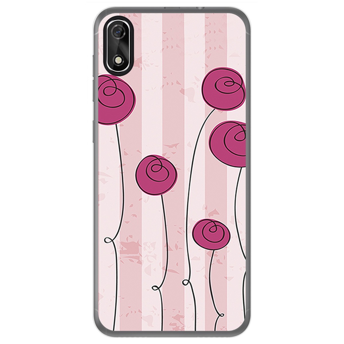 FUNDA de GEL TPU para Cubot J3 diseño Flores Vintage Dibujos