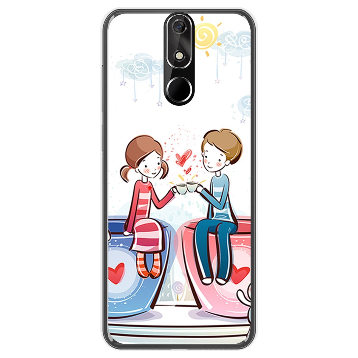 FUNDA de GEL TPU para Cubot Power diseño Café Dibujos