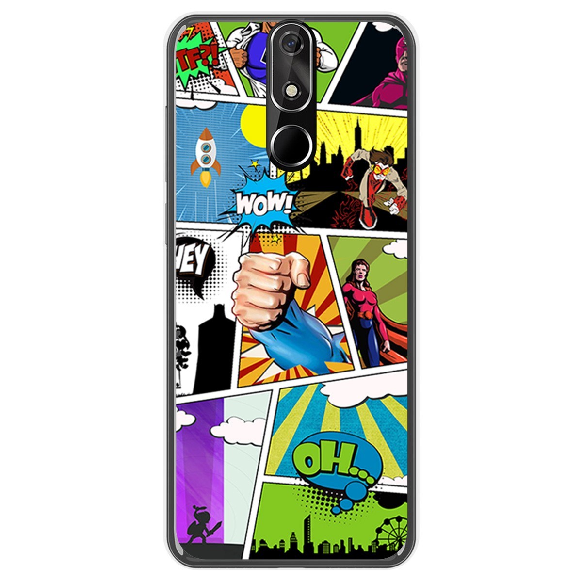 FUNDA de GEL TPU para Cubot Power diseño Comic Dibujos