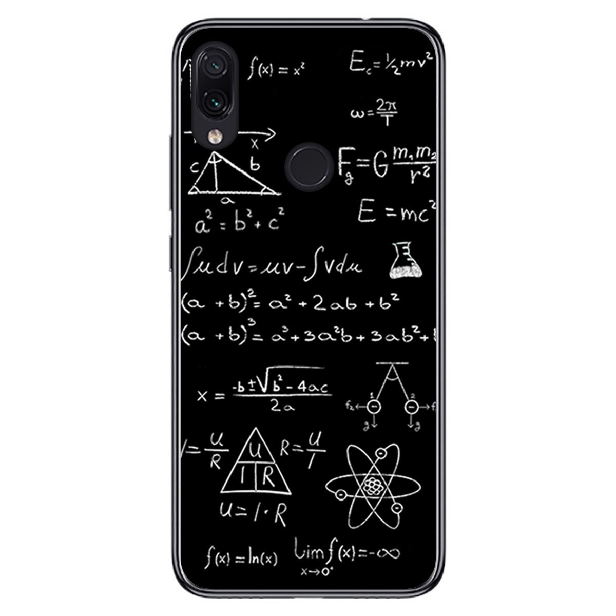 FUNDA de GEL TPU para Xiaomi Redmi Note 7 diseño Formulas Dibujos