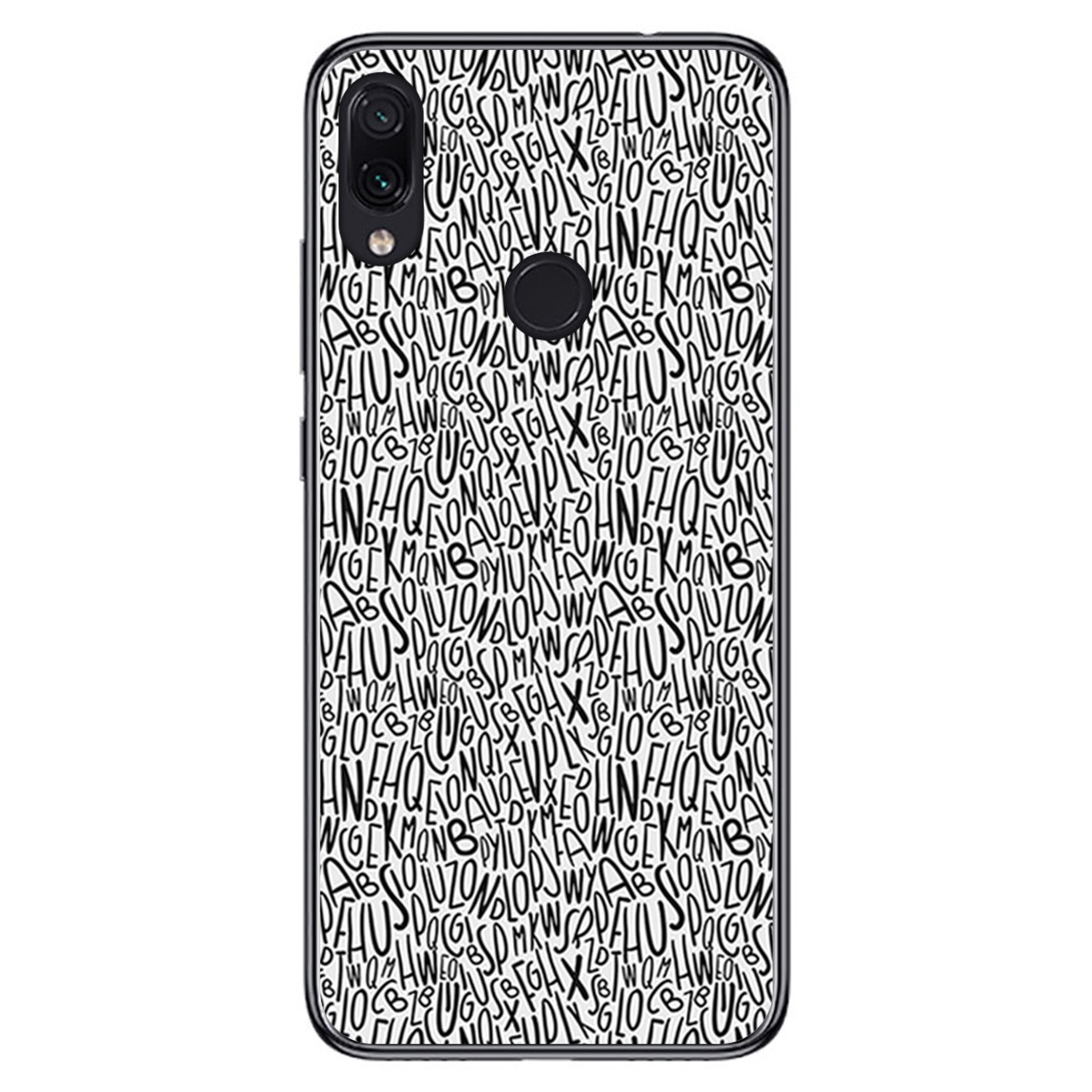 FUNDA de GEL TPU para Xiaomi Redmi Note 7 diseño Letras Dibujos