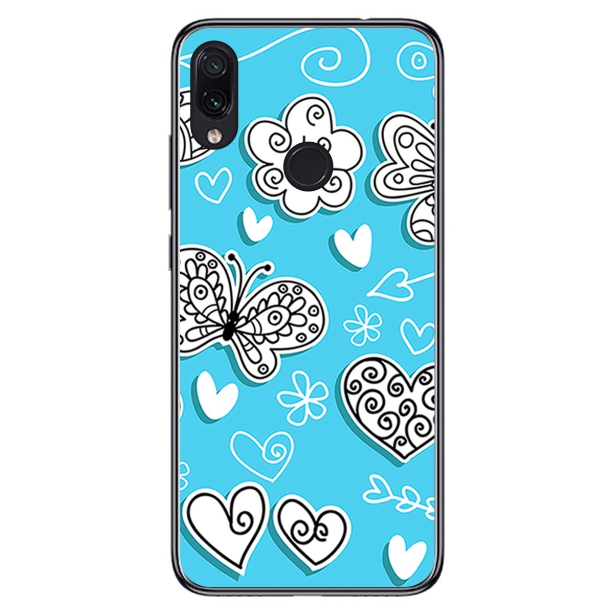 FUNDA de GEL TPU para Xiaomi Redmi Note 7 diseño Mariposas Dibujos