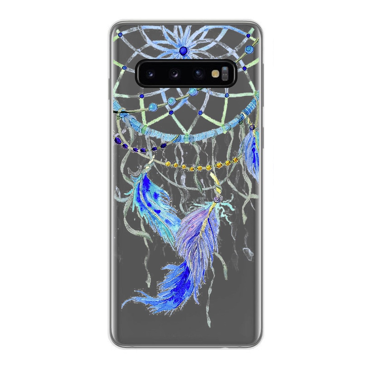 Funda Gel Transparente para Samsung Galaxy S10 diseño Plumas Dibujos