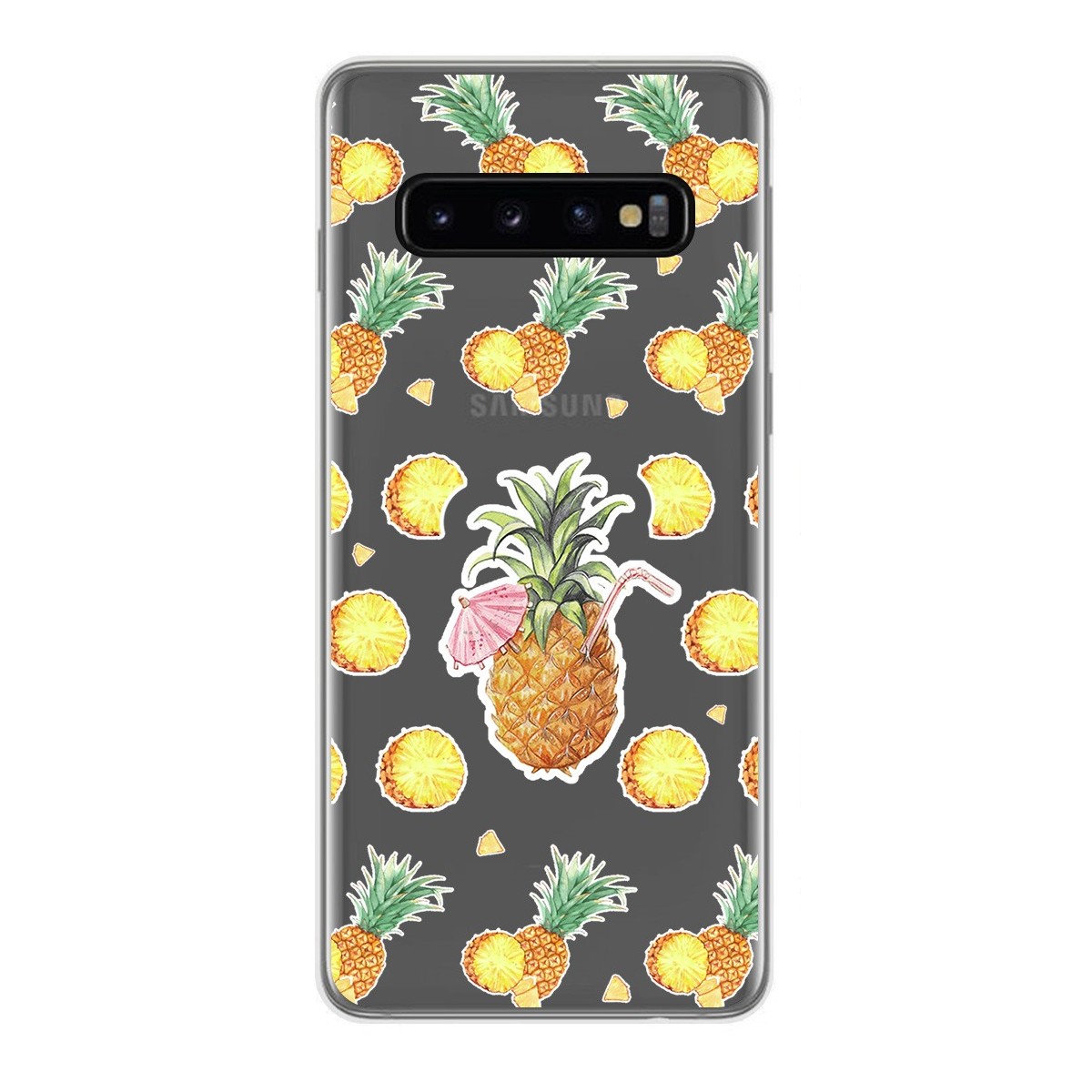 Funda Gel Transparente para Samsung Galaxy S10 Plus diseño Piña Dibujos