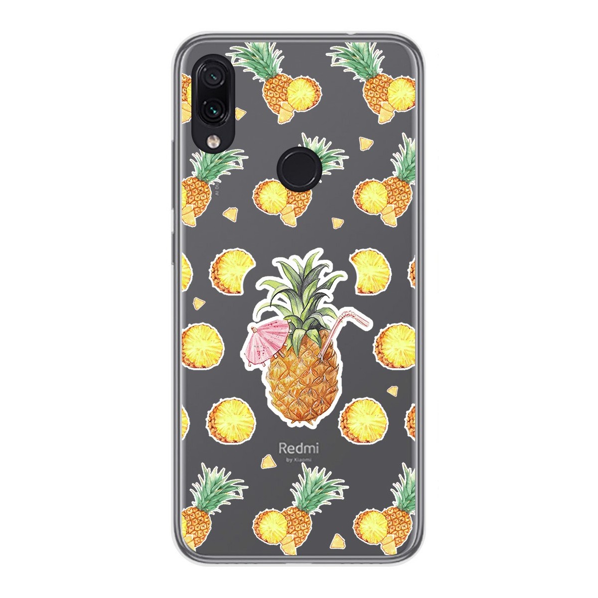 Funda Gel Transparente para Xiaomi Redmi Note 7 diseño Piña Dibujos