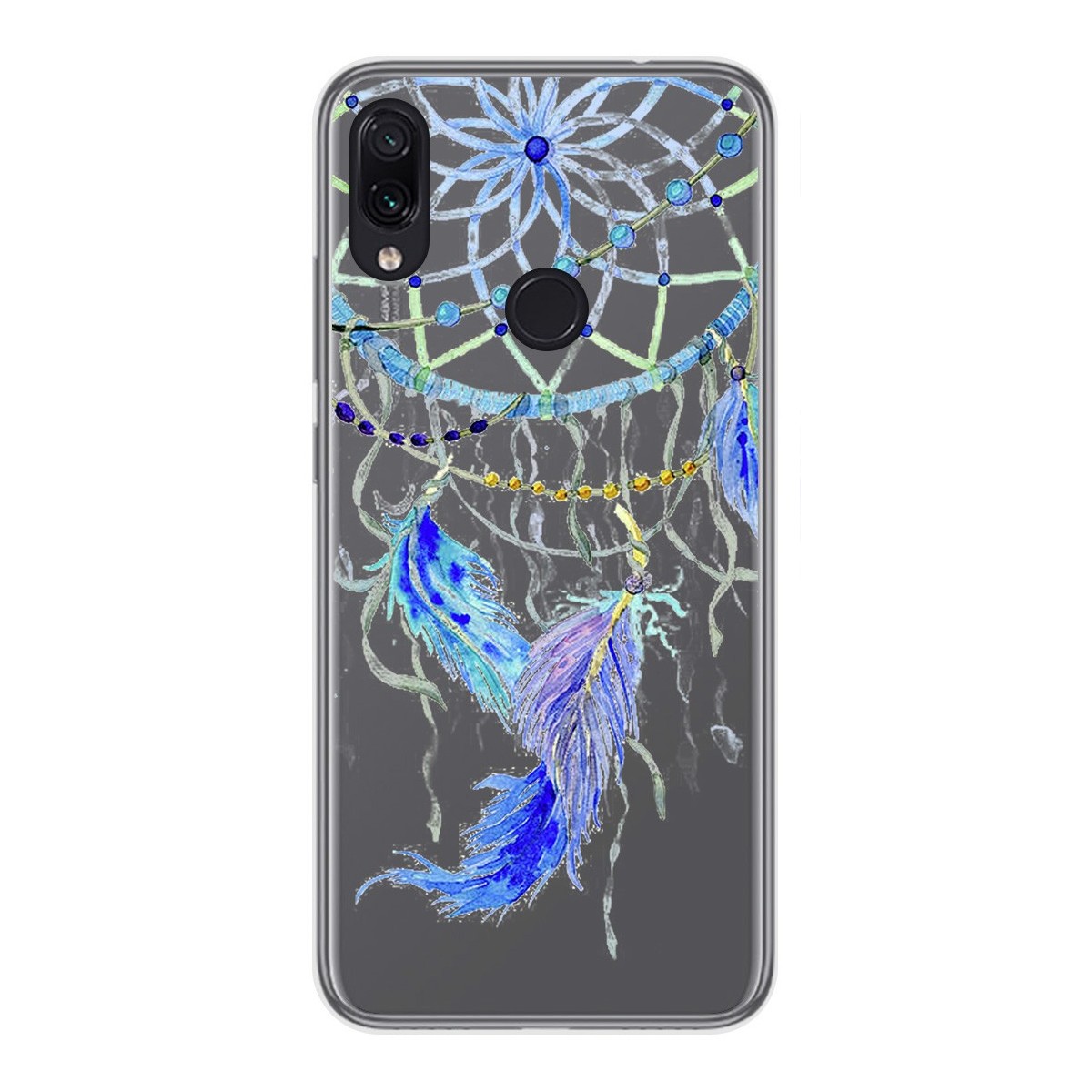 Funda Gel Transparente para Xiaomi Redmi Note 7 diseño Plumas Dibujos