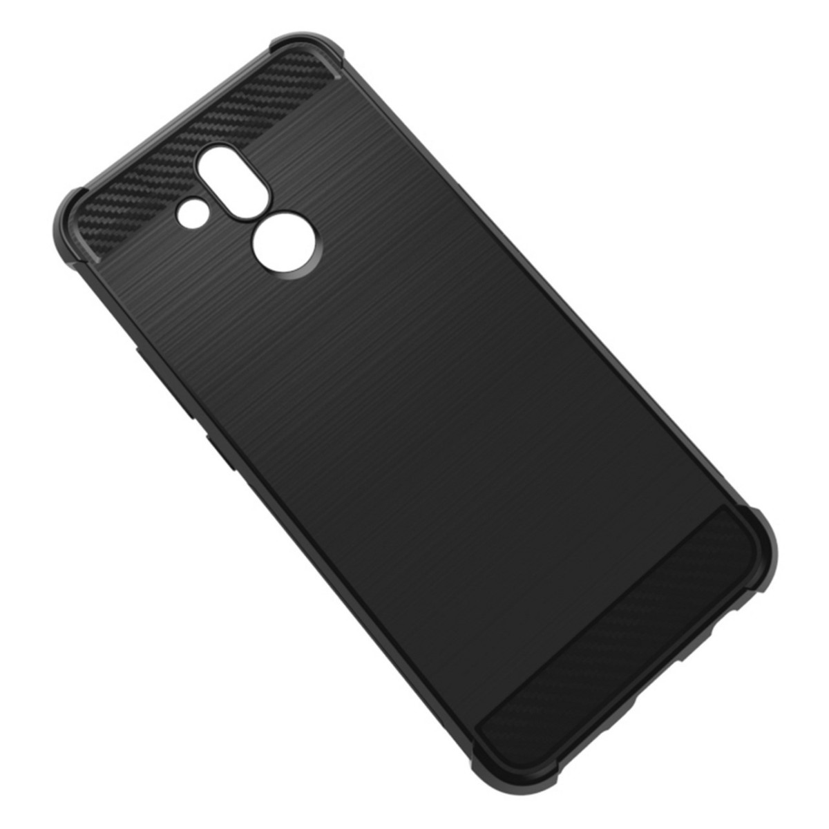 Funda Gel Tpu Anti-Shock Carbon Negra para Huawei Mate 20 Lite