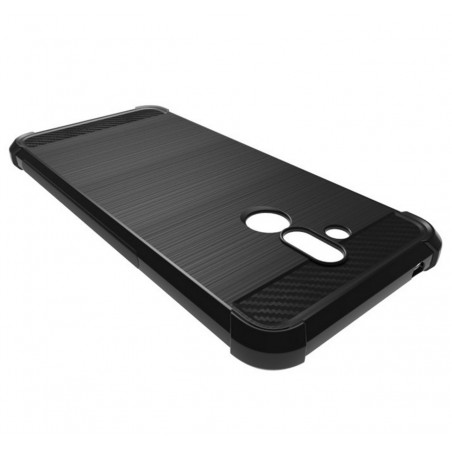 Funda Gel Tpu Anti-Shock Carbon Negra para Huawei Mate 20 Lite