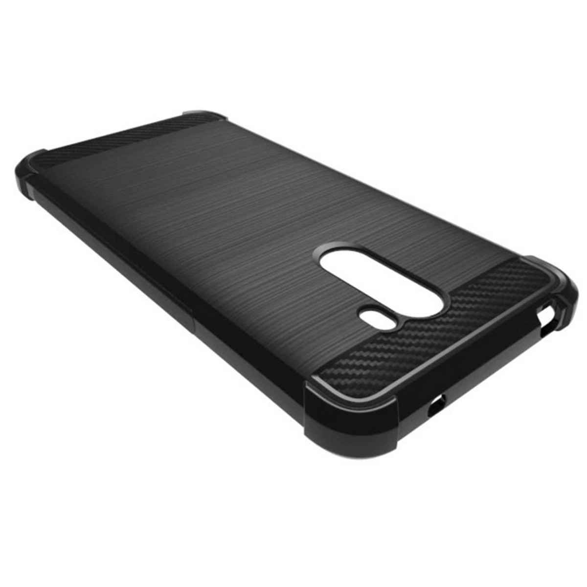 Funda Gel Tpu Anti-Shock Carbon Negra para Xiaomi Pocophone F1