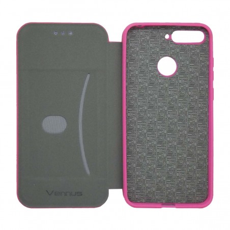 Funda Libro Soporte Magnética marca Vennus Rosa para Huawei Honor 7A / Y6 2018